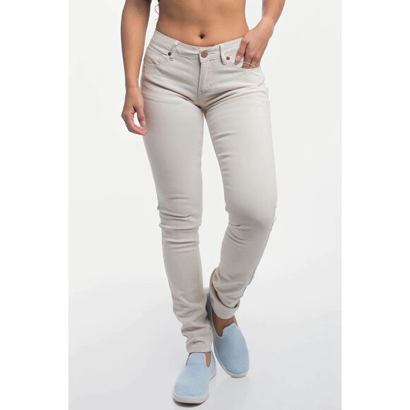 NWOT BARBELL APPAREL Athletic Chino in Bone Khaki Skinny Jeans Pants Size 26 - Picture 1 of 9